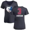 Women's Allen Iverson Name and Number Banner Wave V-Neck T-Shirt - Navy