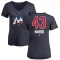 Women's Andrew Nardi Name and Number Banner Wave V-Neck T-Shirt - Navy