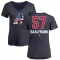 Women's Andrew Saalfrank Name and Number Banner Wave V-Neck T-Shirt - Navy