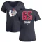 Women's Andrew Shaw Name and Number Banner Wave V-Neck T-Shirt - Navy