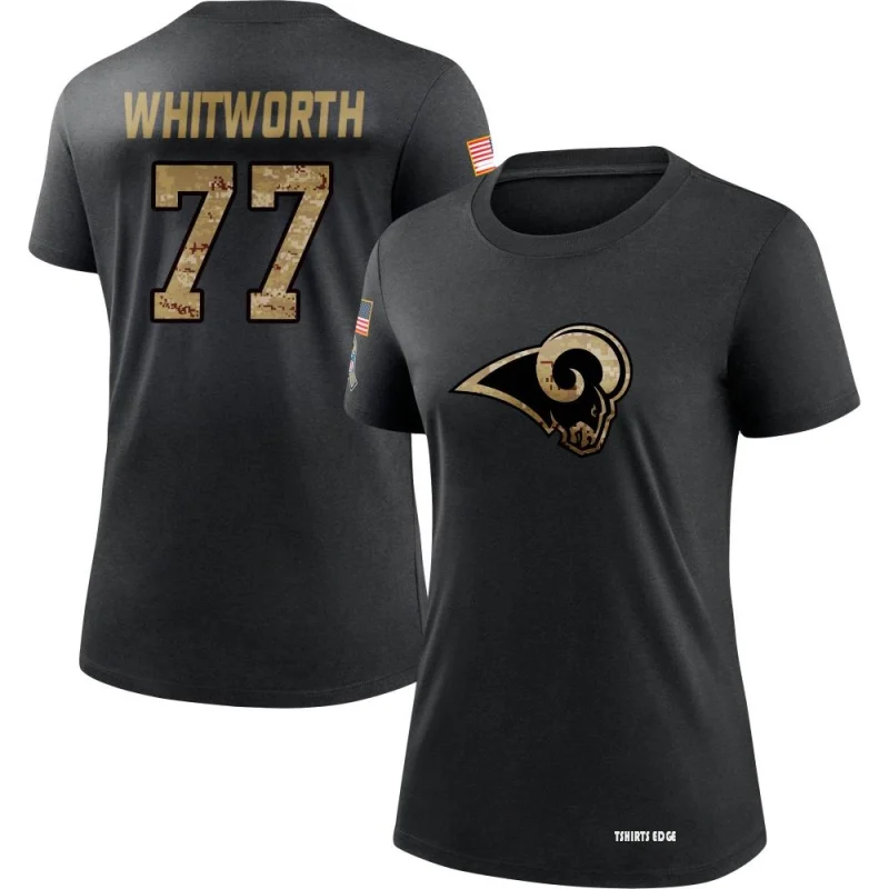 Women's Andrew Whitworth 2020 Salute To Service Performance T-Shirt - Black  - Tshirtsedge