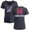 Women's Andruw Monasterio Name and Number Banner Wave V-Neck T-Shirt - Navy