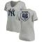 Women's Andy Pettitte RBI Slim Fit V-Neck T-Shirt - Heathered Gray