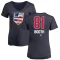 Women's Angus Booth Name and Number Banner Wave V-Neck T-Shirt - Navy