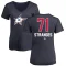 Women's Antonio Stranges Name and Number Banner Wave V-Neck T-Shirt - Navy