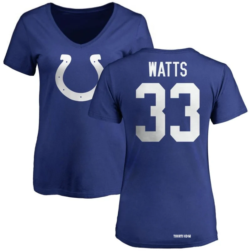 Women s Armani Watts Name Number Slim Fit T Shirt Royal