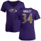 Women's Arthur Maulet Name & Number V-Neck T-Shirt - Purple