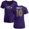 Women's Arthur Maulet Name & Number V-Neck T-Shirt - Purple