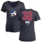 Women's Arturs Irbe Name and Number Banner Wave V-Neck T-Shirt - Navy