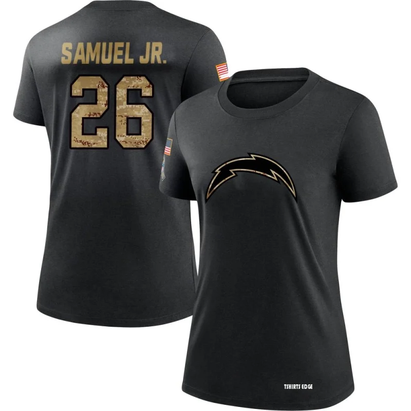 Women's Asante Samuel Jr. 2020 Salute To Service Performance T-Shirt -  Black - Tshirtsedge