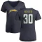 Women's Austin Ekeler Name & Number Slim Fit V-Neck T-Shirt - Navy