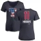 Women's Austin Hedges Name and Number Banner Wave V-Neck T-Shirt - Navy