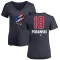 Women's Austin Poganski Name and Number Banner Wave V-Neck T-Shirt - Navy