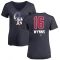 Women's Austin Wynns Name and Number Banner Wave V-Neck T-Shirt - Navy