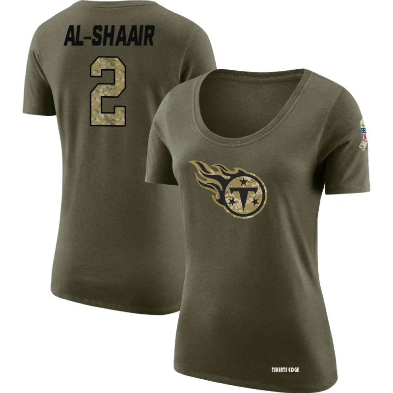 Women's Azeez Al-Shaair Legend Salute to Service Scoop Neck T-Shirt - Olive  - Tshirtsedge