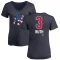 Women's Babe Ruth Name and Number Banner Wave V-Neck T-Shirt - Navy