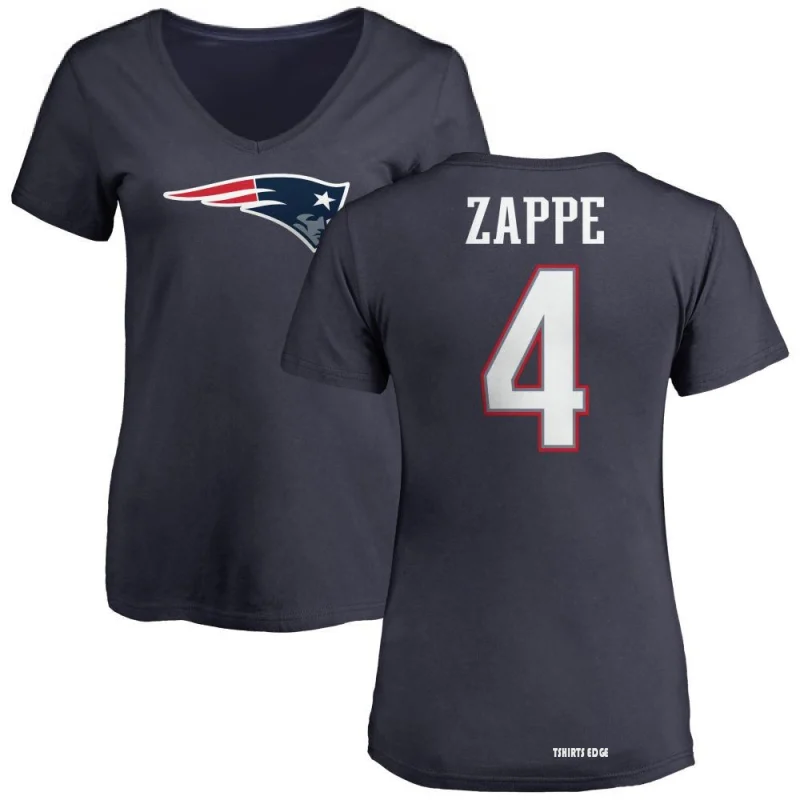 Women's Bailey Zappe Name & Number T-Shirt - Navy - Tshirtsedge