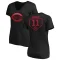 Women's Barry Larkin RBI Slim Fit V-Neck T-Shirt - Black