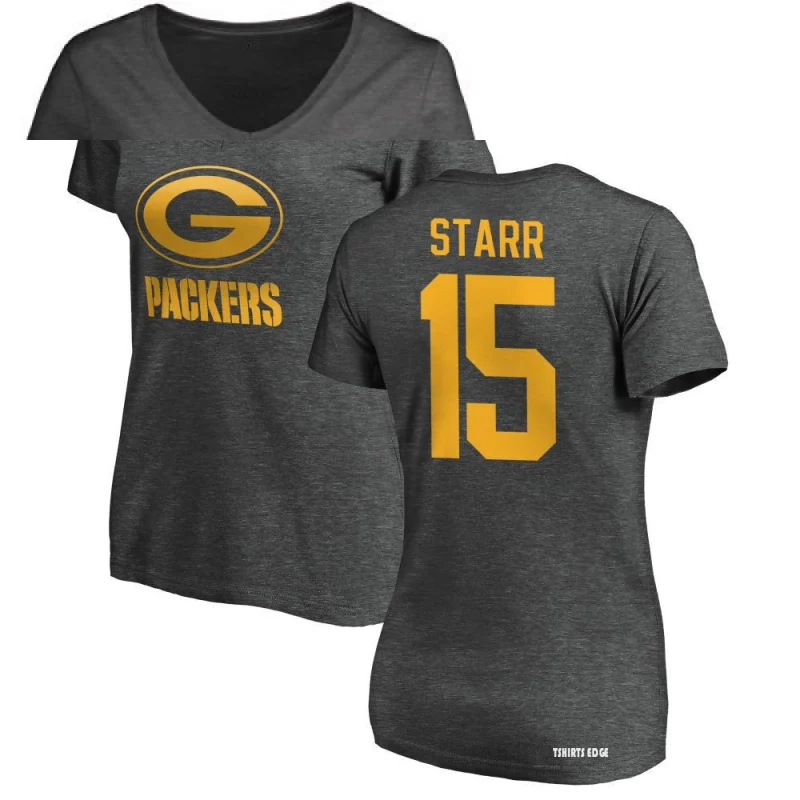 Women's Bart Starr One Color T-Shirt - Ash - Tshirtsedge