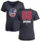 Women's Ben Brown Name and Number Banner Wave V-Neck T-Shirt - Navy