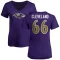 Women's Ben Cleveland Name & Number V-Neck T-Shirt - Purple