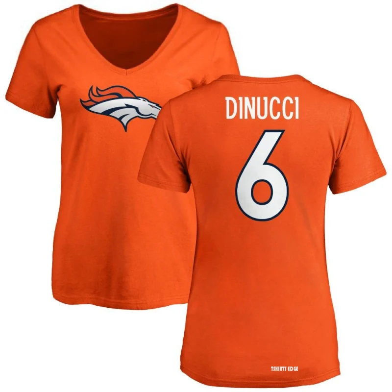 Women's Ben DiNucci Name & Number Slim Fit T-Shirt - Orange - Tshirtsedge