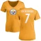 Women's Ben Roethlisberger Name & Number Slim Fit T-Shirt - Gold