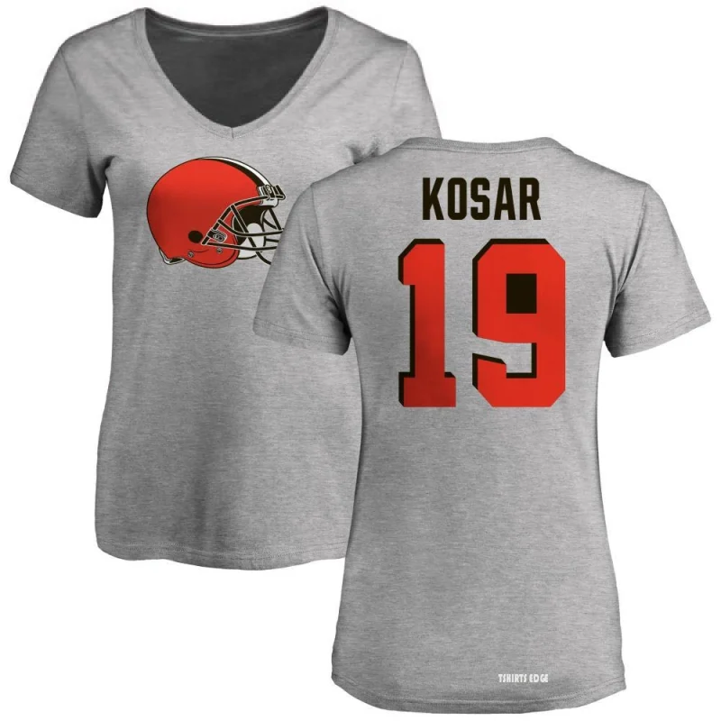 Women's Bernie Kosar Name & Number Slim Fit T-Shirt - Ash - Tshirtsedge