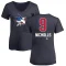 Women's Bernie Nicholls Name and Number Banner Wave V-Neck T-Shirt - Navy