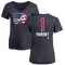 Women's Bernie Parent Name and Number Banner Wave V-Neck T-Shirt - Navy