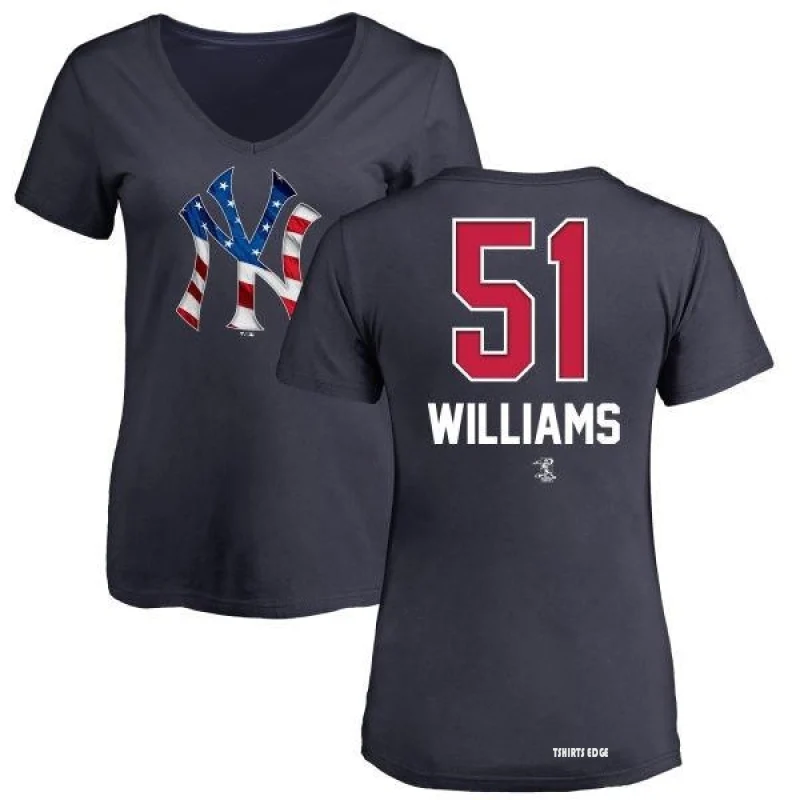 Bernie Williams Name & Number T-Shirt - Navy - Tshirtsedge