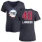 Women's Bill Laimbeer Name and Number Banner Wave V-Neck T-Shirt - Navy