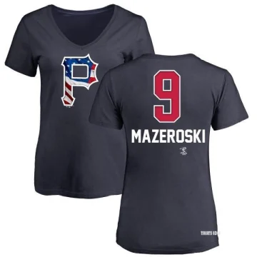 Women's Bill Mazeroski Name & Number T-Shirt - Black - Tshirtsedge