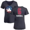 Women's Bill Russell Name and Number Banner Wave V-Neck T-Shirt - Navy