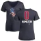 Women's Billy Hamilton Name and Number Banner Wave V-Neck T-Shirt - Navy