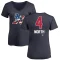 Women's Billy North Name and Number Banner Wave V-Neck T-Shirt - Navy