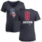 Women's Bo Jackson Name and Number Banner Wave V-Neck T-Shirt - Navy