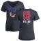 Women's Bob Feller Name and Number Banner Wave V-Neck T-Shirt - Navy