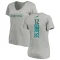 Women's Bob Griese Backer V-Neck T-Shirt - Ash