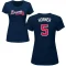 Women's Bob Horner Name & Number T-Shirt - Navy