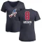 Women's Bob Uecker Name and Number Banner Wave V-Neck T-Shirt - Navy