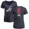 Women's Bobby Cox Name and Number Banner Wave V-Neck T-Shirt - Navy