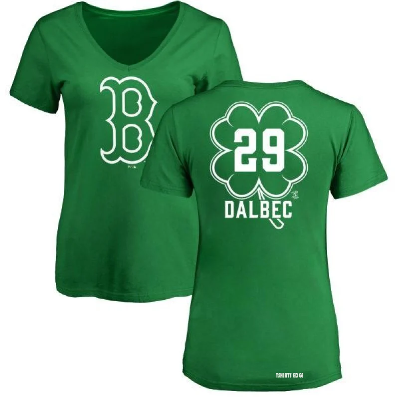 Women's Bobby Dalbec Dubliner Name & Number V-Neck T-ShirtKelly