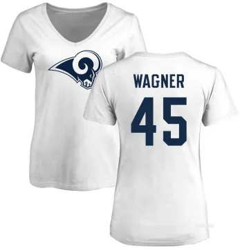 Women's Bobby Wagner Name & Number Slim Fit T-Shirt - White - Tshirtsedge