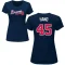 Women's Brad Hand Name & Number T-Shirt - Navy