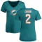 Women's Bradley Chubb Name & Number Slim Fit T-Shirt - Aqua