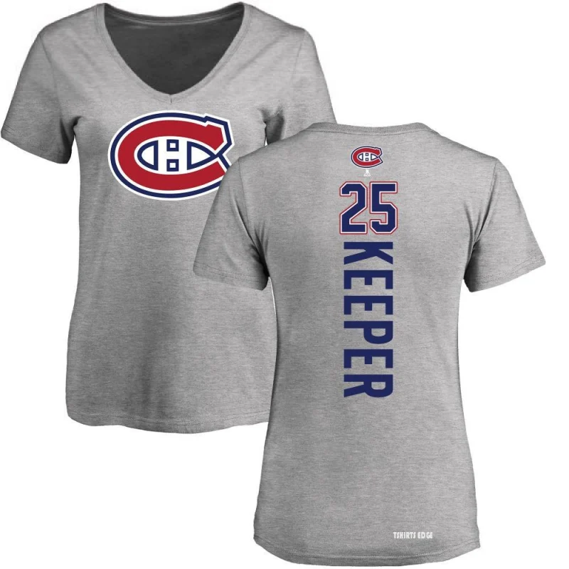 Women's Brady Keeper Backer T-Shirt - Ash - Tshirtsedge