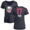 Women's Brandon Biro Name and Number Banner Wave V-Neck T-Shirt - Navy