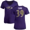 Women's Brandon Carr Name & Number V-Neck T-Shirt - Purple