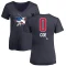 Women's Brandon Coe Name and Number Banner Wave V-Neck T-Shirt - Navy